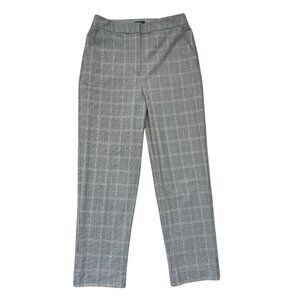 Express Editor Straight Ankle Super High Rise Pants | Size 6R | Plaid